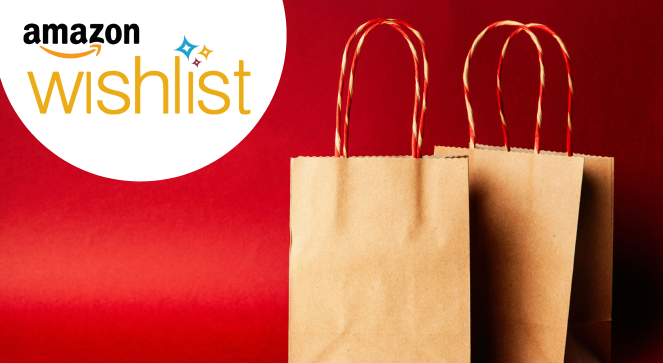 Image of Amazon Wishlist and bag.