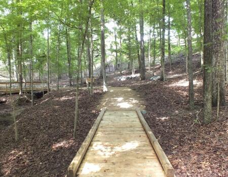 wooden bridge on HopeWay trail