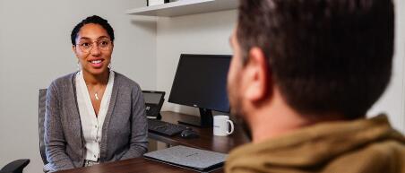 woman in therapy space