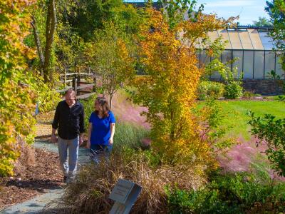 man and woman walking on Hopeway trails